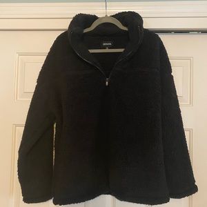 NWOT XL Zenana black 1/4 zip Sherpa